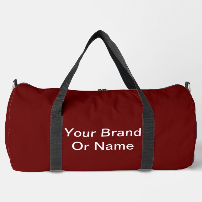 Personalize Your Brand Or Name Dark Red  Duffle Bag (Front)