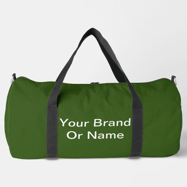 Personalize Your Brand Or Name Forest Green  Duffle Bag (Front)