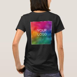 Personalize Your Business Logo Elegant Black T-Shirt