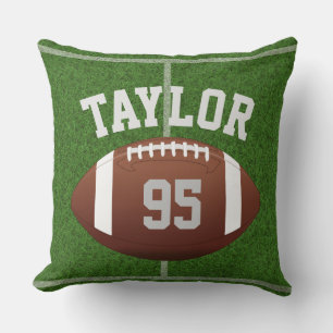 Personalize Your Football player Name and Number Throw Pillow