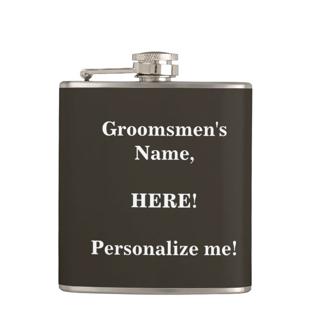Personalize your groomsmen's hip flask (Front)