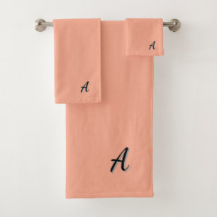Personalize Your Initial(s) Peach Bath Towel Set