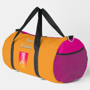 Personalize Your Initials Orange HighTop Sneakers Duffle Bag