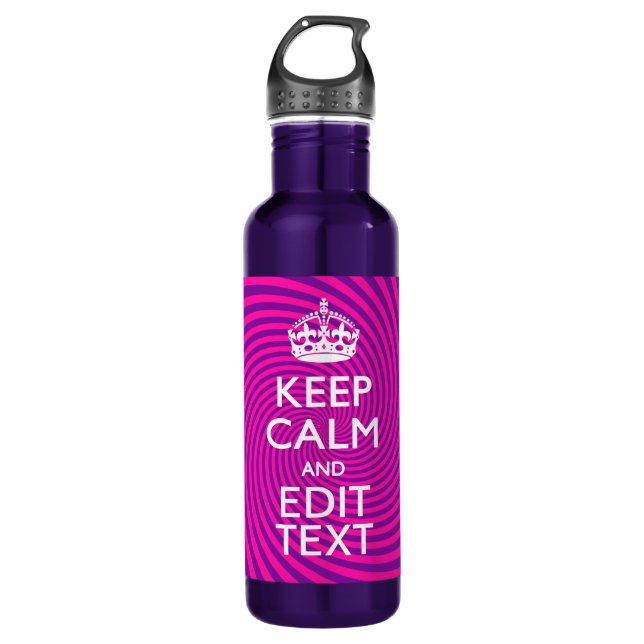 Personalize Your Keep Calm and Hot Pink Twist 710 Ml Water Bottle (Front)