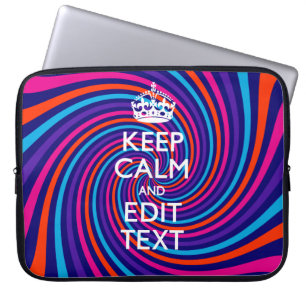 Personalize Your Keep Calm and Multicolored Swirl Laptop Sleeve