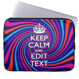 Personalize Your Keep Calm and Multicolored Swirl Laptop Sleeve