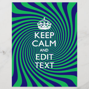 Personalize Your Keep Calm Blue and Green Twist Flyer