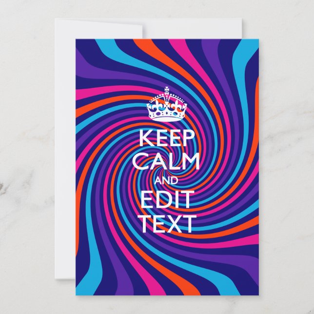 Personalize Your Keep Calm Text on Multicolored (Front)