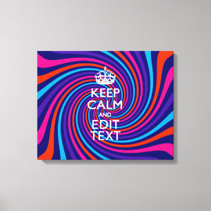 Personalize Your Keep Calm Text on Multicolored Canvas Print