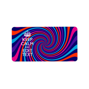 Personalize Your Keep Calm Text on Multicolored Label