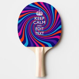 Personalize Your Keep Calm Text on Multicolored Ping Pong Paddle