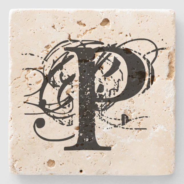 Personalize Your Letter  Stone Coaster (Front)