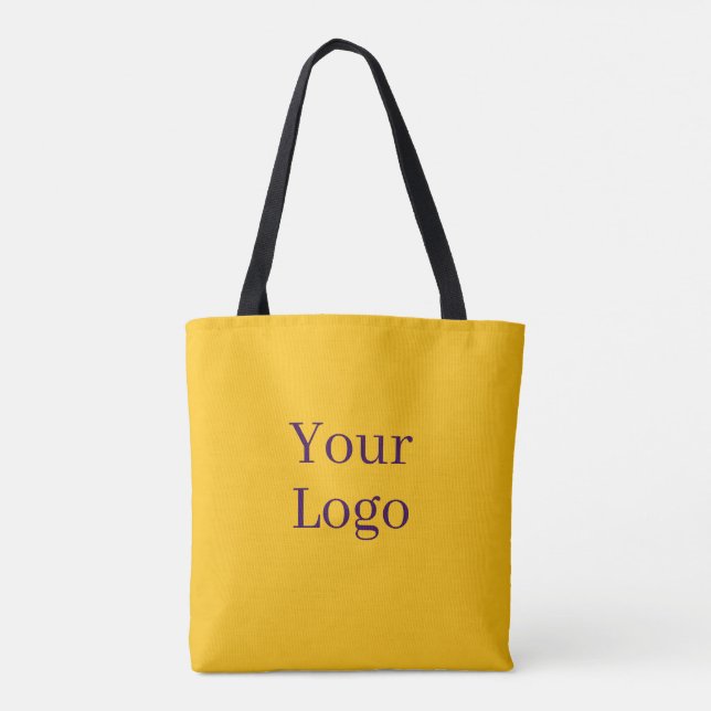 Personalize Your Logo Yellow Tote Bag (Back)