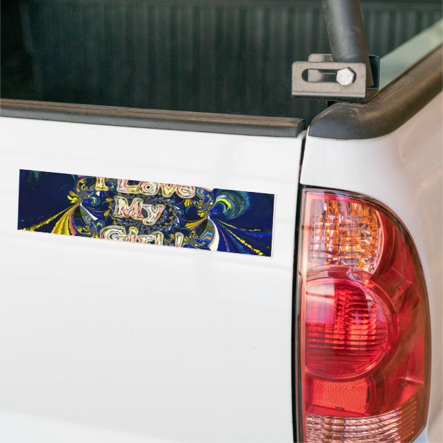 Personalize Your Love Infinity: I Love my Girl Bumper Sticker (On Truck)