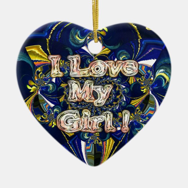 Personalize Your Love Infinity: I Love my Girl Ceramic Ornament (Front)