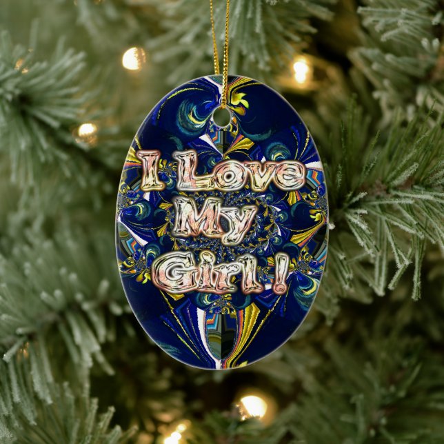 Personalize Your Love Infinity: I Love my Girl Ceramic Ornament (Tree)
