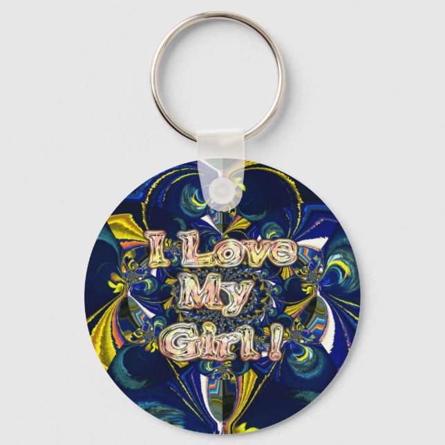 Personalize Your Love Infinity: I Love my Girl Keychain (Front)
