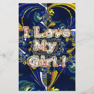 Personalize Your Love Infinity: I Love my Girl Stationery
