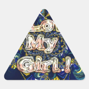 Personalize Your Love Infinity: I Love my Girl Triangle Sticker