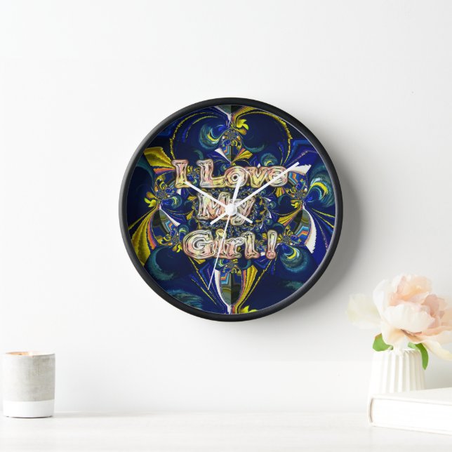 Personalize Your Love Infinity: I Love my Girl Wall Clock (Home)