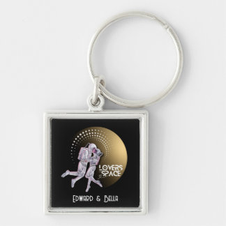 Personalize your Lovers in Space design Keychain