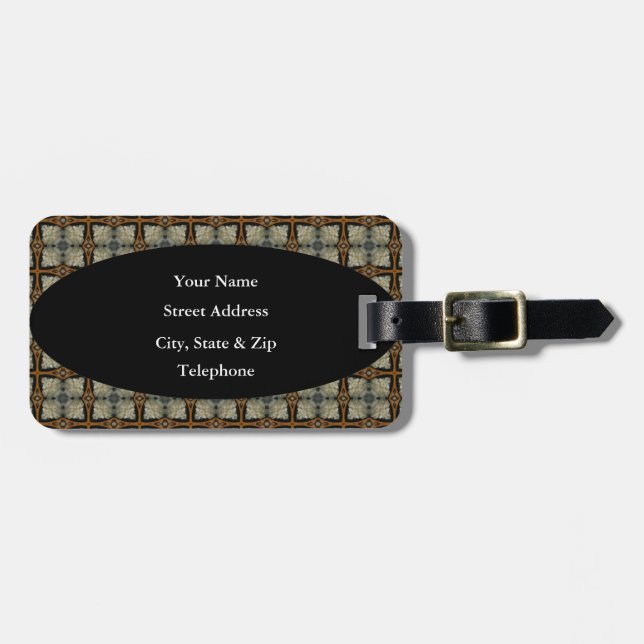 Personalize your Luggage Tag w/ leather strap (Front Horizontal)