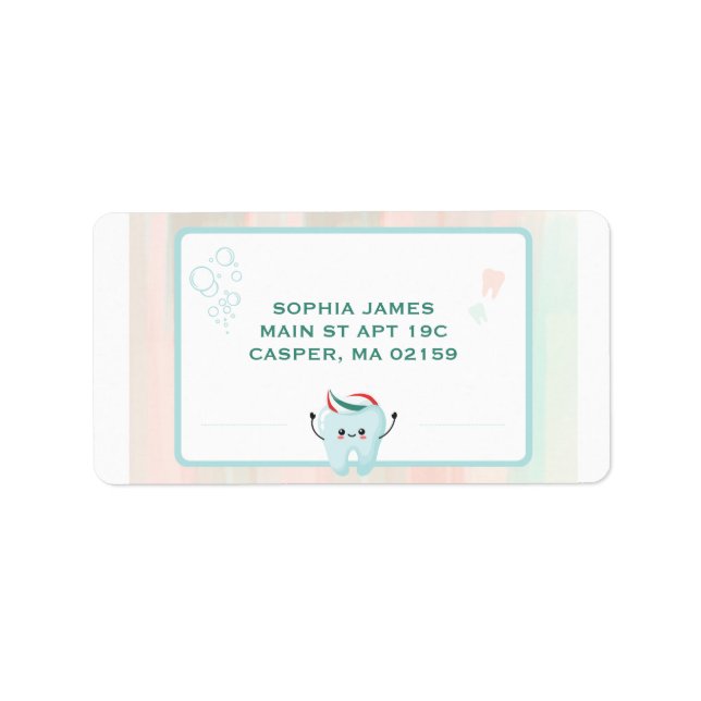 Personalize Your Mail with a Funny Teeth Cartoon Label (Front)