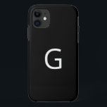 Personalize Your Monogram, White on Black iPhone 11 Case<br><div class="desc">Personalize your white monogram on black background. Show your personal style wherever you go.</div>