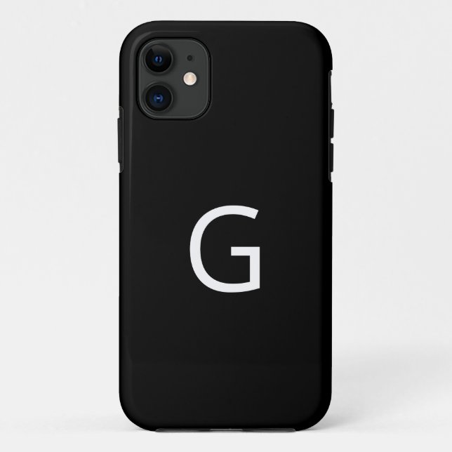 Personalize Your Monogram, White on Black Case-Mate iPhone Case (Back)