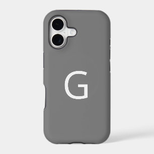Personalize Your Monogram, White on Grey