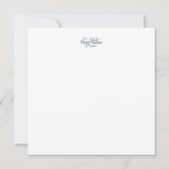 Personalize Your Name Blue Sc Flat Note Card (Front)