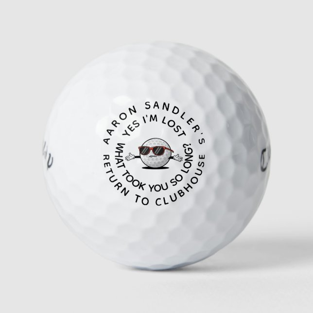 Personalize Your Name Funny Lost Golf Ball (Front)