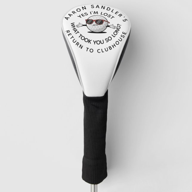 Personalize Your Name Funny Lost Golf Ball Head Cover (Front)