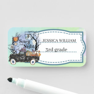 Personalize Your Name Halloween Scary Night Name Tag
