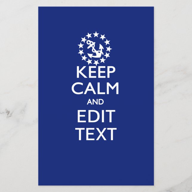 Personalize Your Nautical Keep Calm And Edit Text Flyer (Front)