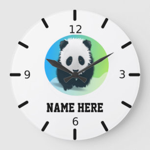 Personalize Your Own Baby Panda Large Clock