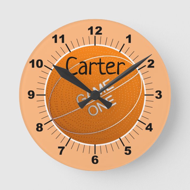 Personalize your own basketball round clock (Front)