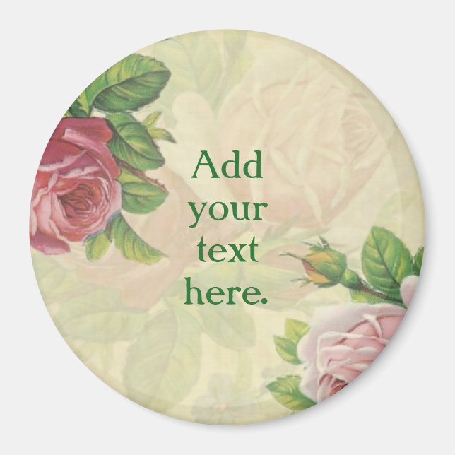 Personalize your own beautiful rose/floral magnet (Front)