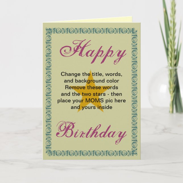 Personalize your own card to Mom (Front)