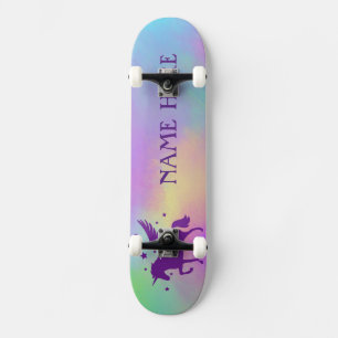 Personalize Your Own Colourful Magical Unicorn Skateboard