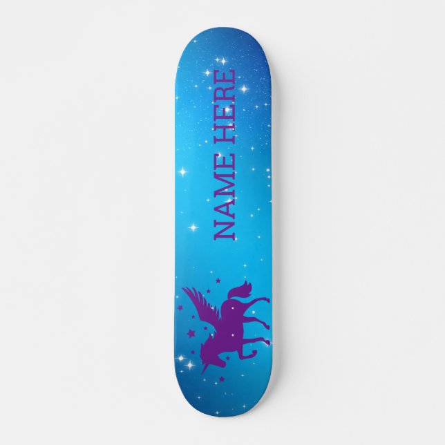 Personalize Your Own Colourful Magical Unicorn Skateboard (Front)