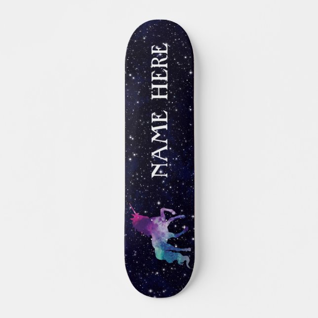 Personalize Your Own Colourful Magical Unicorn Skateboard (Front)
