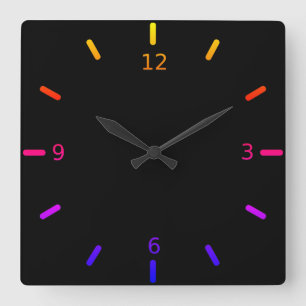 Personalize Your Own Colourful Square Wall Clock