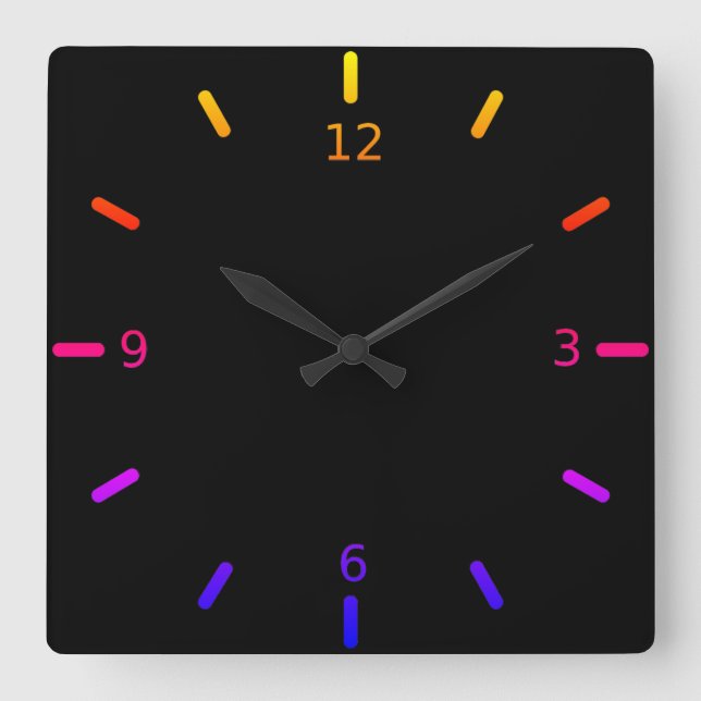 Personalize Your Own Colourful Square Wall Clock (Front)