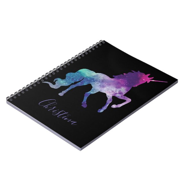 Personalize Your Own Colourful Unicorn Notebook (Left Side)