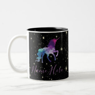 Personalize Your Own Colourful Universe Unicorn Two-Tone Coffee Mug