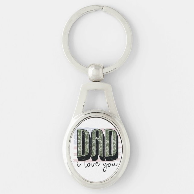 Personalize Your Own Custom Made Dad I Love You on Keychain (Front)