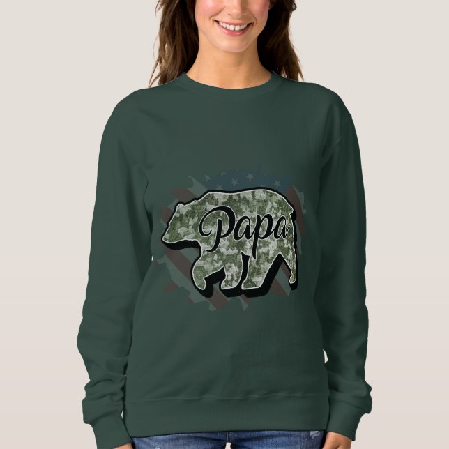 Personalize Your Own Custom Made Design Papa Bear  Sweatshirt (Front)