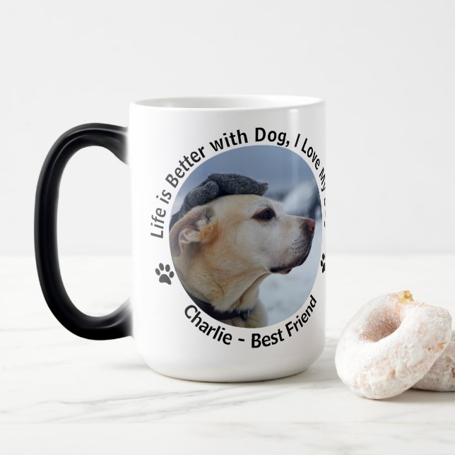 Personalize Your Own Custom Made Design Pet Photo  Magic Mug (With Donut)
