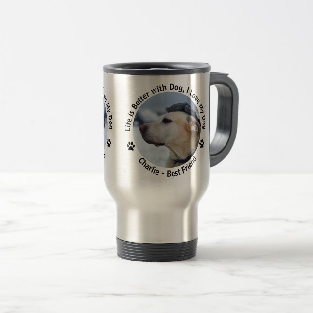 Personalize Your Own Custom Made Design Pet Photo  Travel Mug (Front Right)